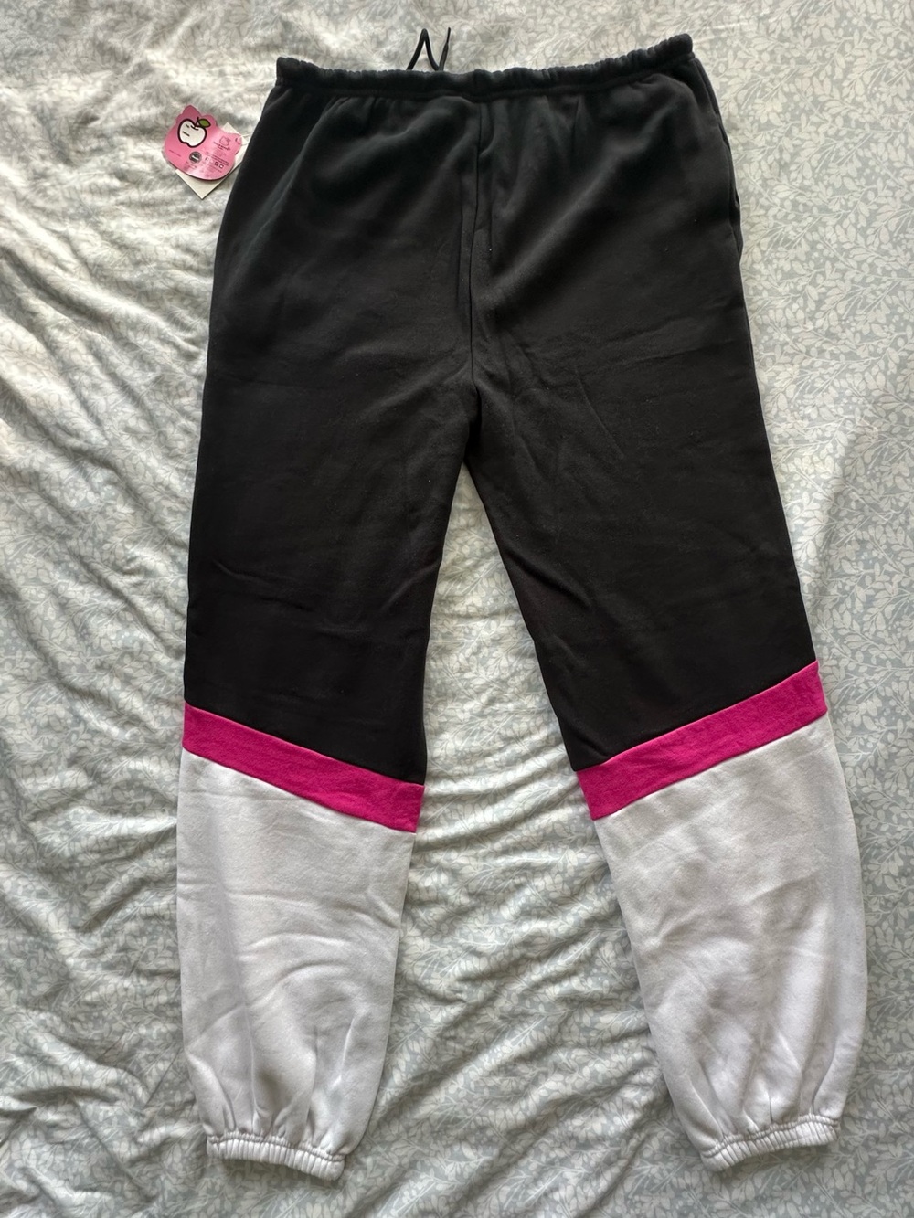 Hello Kitty Black, White & Pink Patch Jogger Sweatpants - Picture 2 of 9